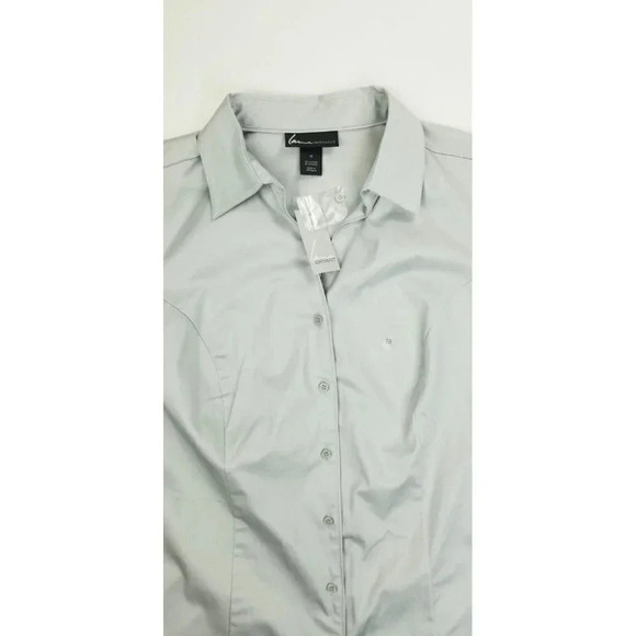 Lane Bryant Size 18 Women's Gray V Neck Long Sleeve Button Up Shirt NWT - Picture 10 of 10